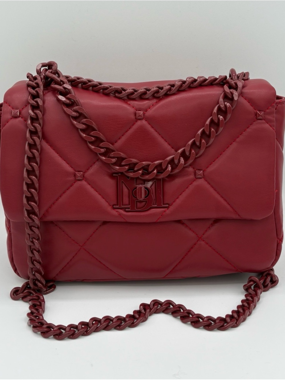 NWT Badgley Mischka Red Quilted Monochrome Crossbody